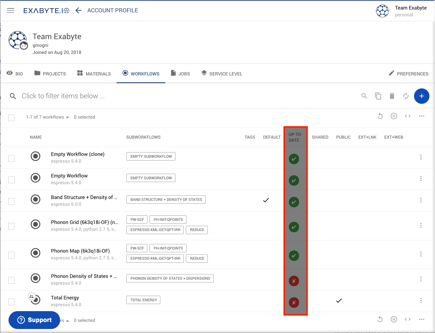 Workflows Explorer Interface Workflows Explorer Interface